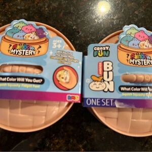 Rainbow Mystery Squishy Fidget Toy Set GLITTER DUMPLING!! And purple